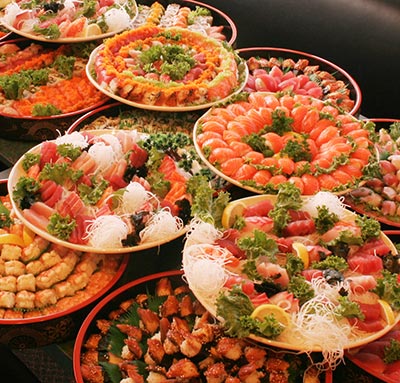 Nigiri and sashimi platters